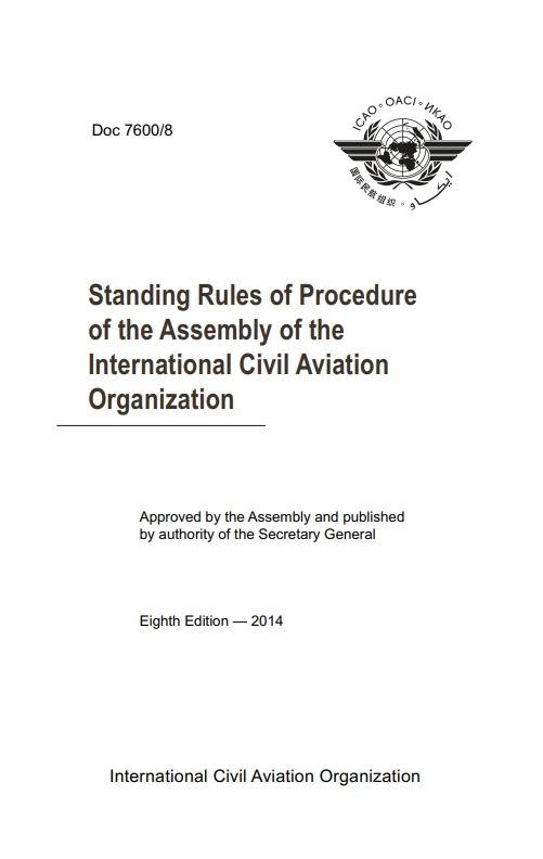 Doc 7600 /Standing Rules of Procedure of the Assembly of the International Civil Aviation Organization/