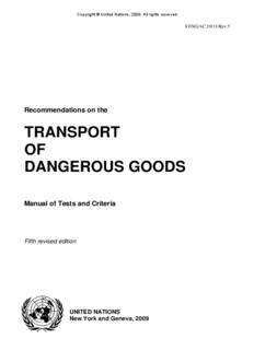 Recommendations on the Transport of Dangerous Goods, Manual of Tests and Criteria