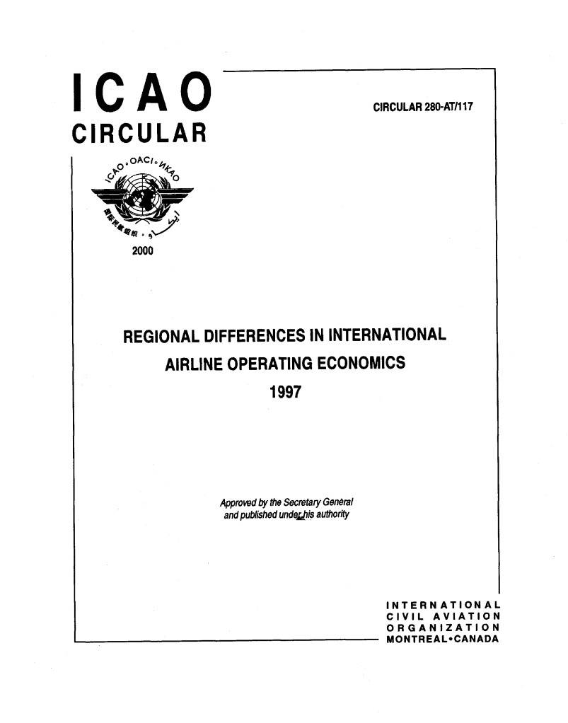 Circular 280 Regional Differences In International I Airline Operating Economics