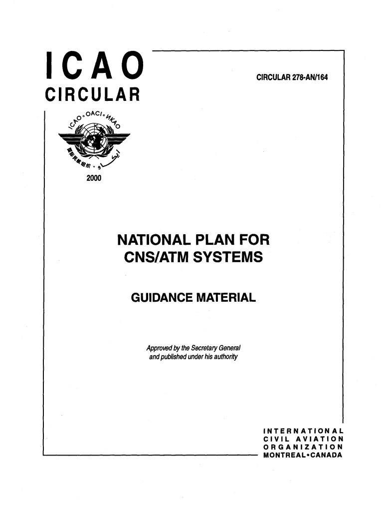 CIRCULAR 278 NATIONAL PLAN FOR  CNSIATM SYSTEMS
