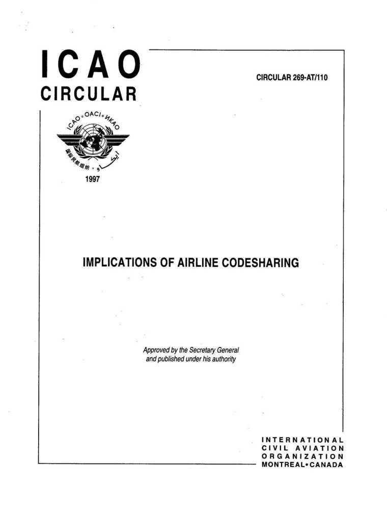 Circular 269 Implications Of Airline Code sharing