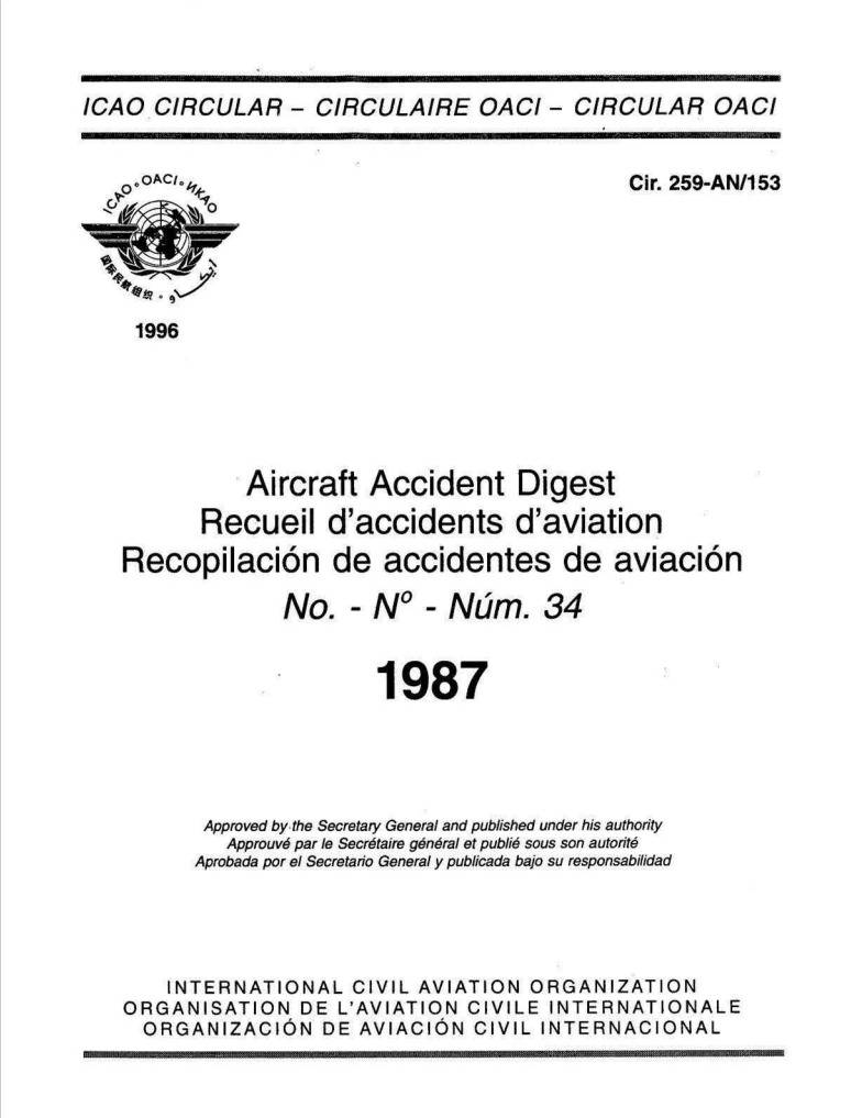 Cir 259 Aircraft Accident Digest 1987