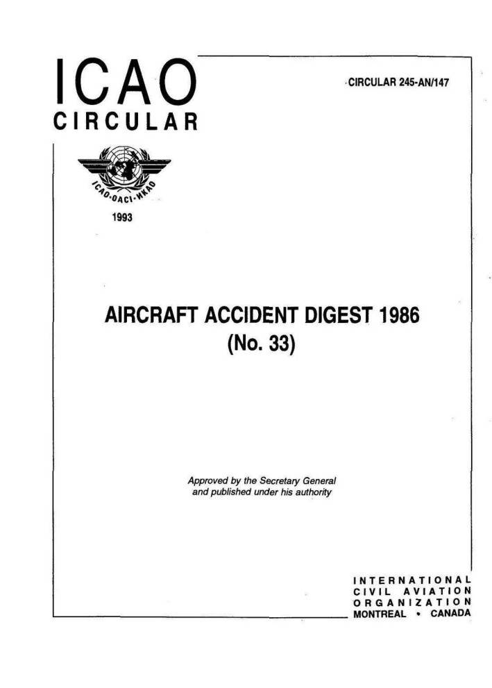 Cir 245 AIRCRAFT ACCIDENT DIGEST 1986  (No. 33)