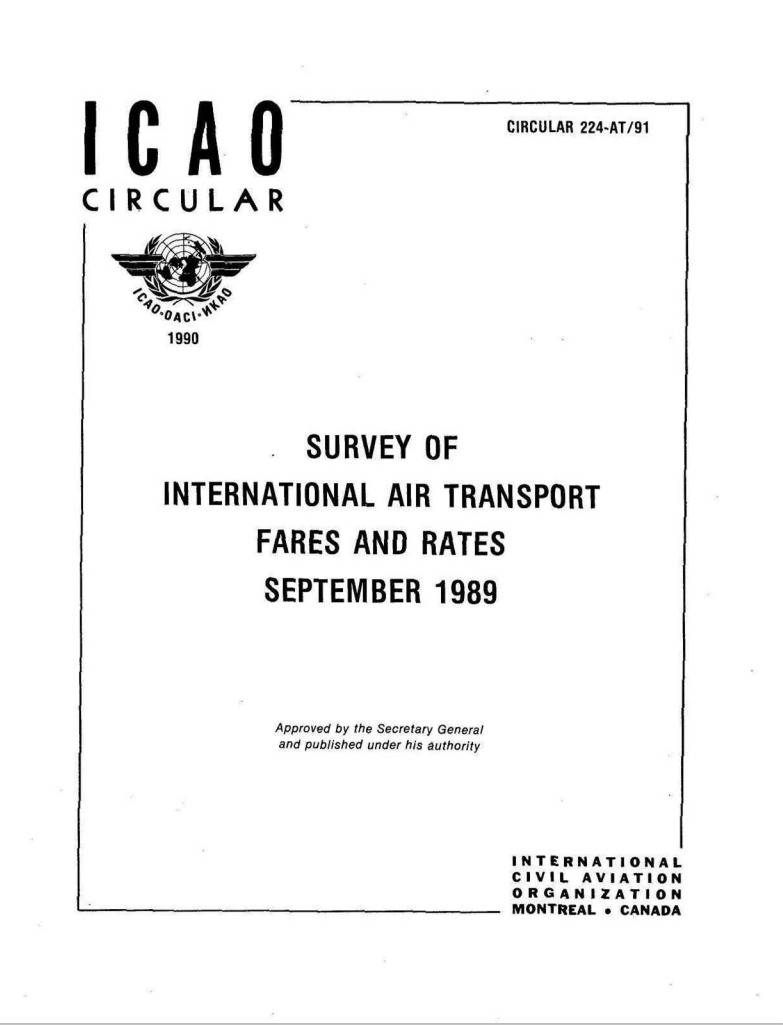 Cir 224 SURVEY OF  INTERNATIONAL AIR TRANSPORT  FARES AND RATES  SEPTEMBER 1989