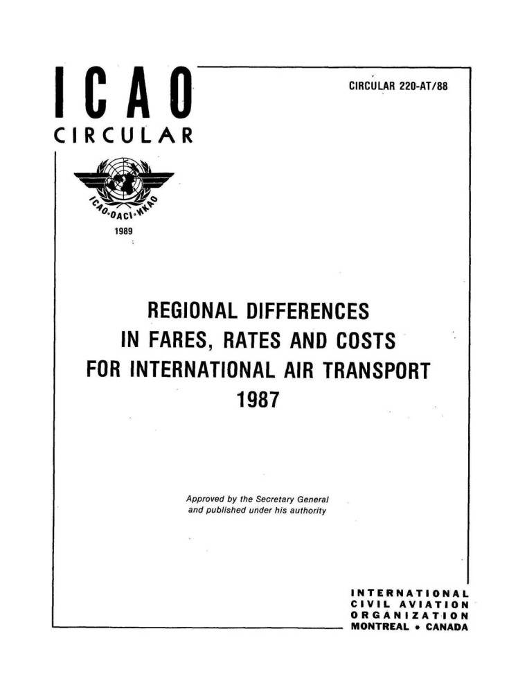 Cir 220 Regional differences in fares, rates and costs for international air transport 1987