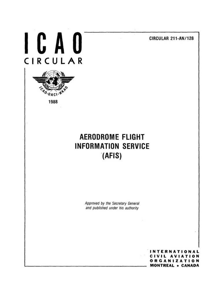 Cir 211 AERODROME FLIGHT  INFORMATION SERVICE  (AFIS)
