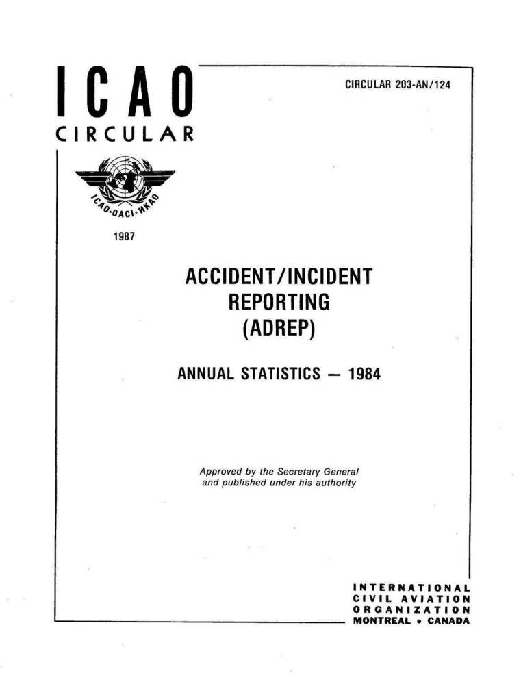 Cir 203 ACCIDENT/INCIDENT  REPORTING  (ADREP)  ANNUAL STATISTICS - 1984