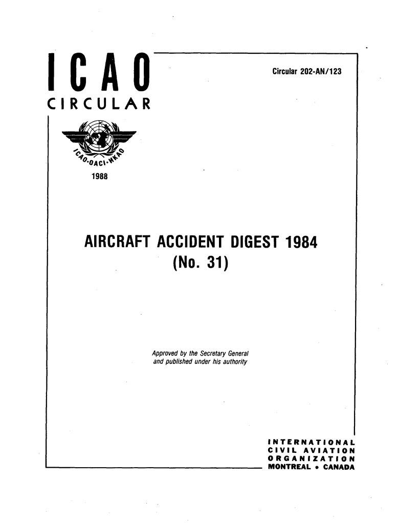 Cir 202 AIRCRAFT ACCIDENT DIGEST 1984  (No. 31)