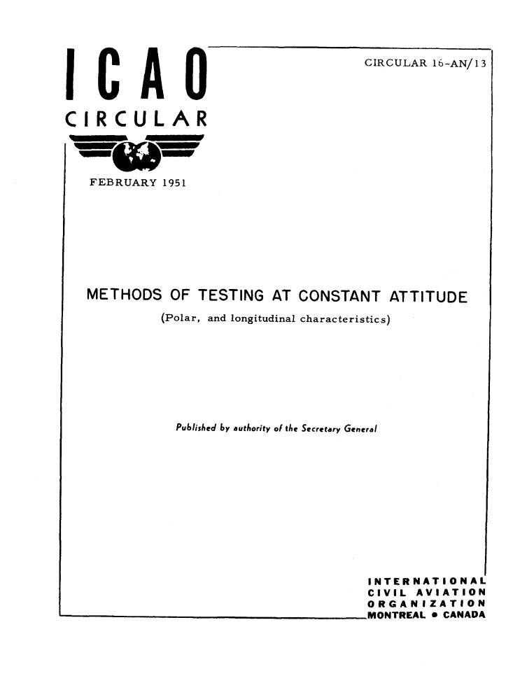 Cir 16 METHODS OF TESTING AT CONSTANT ATTITUDE