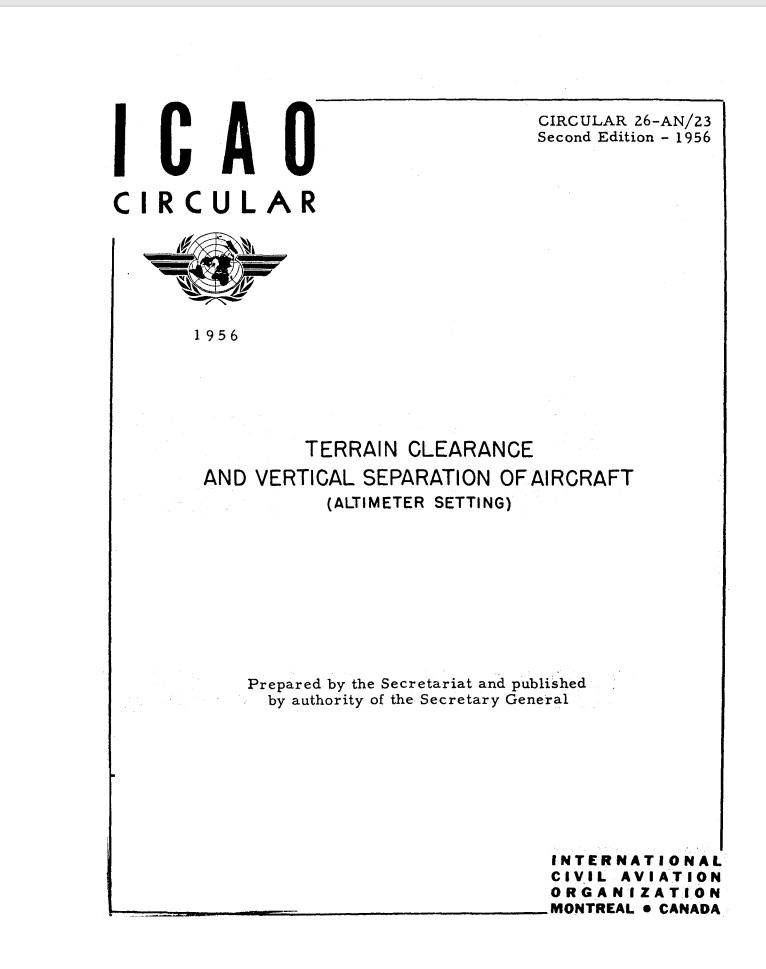 Cir 26 TERRAIN CLEARANCE  AND VERTICAL SEPARATION OF AIRCRAFT  (ALTIMETER SETTING)