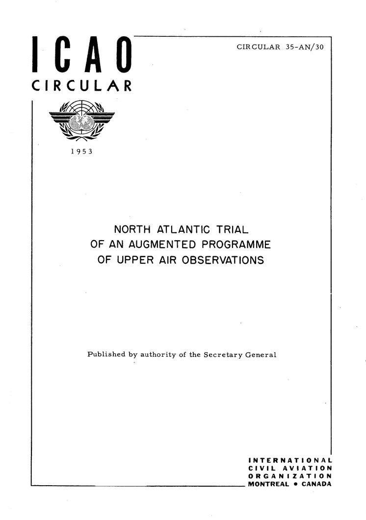 Cir 35 NORTH ATLANTIC TRIAL  OF AN AUGMENTED PROGRAMME  OF UPPER AIR OBSERVATIONS