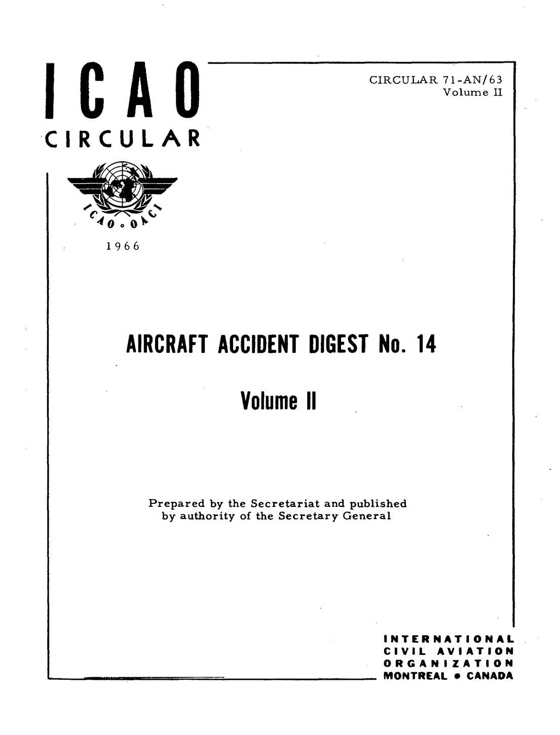 Cir 71 AIRCRAFT ACCIDENT DIGEST  No. 14 Volume 2
