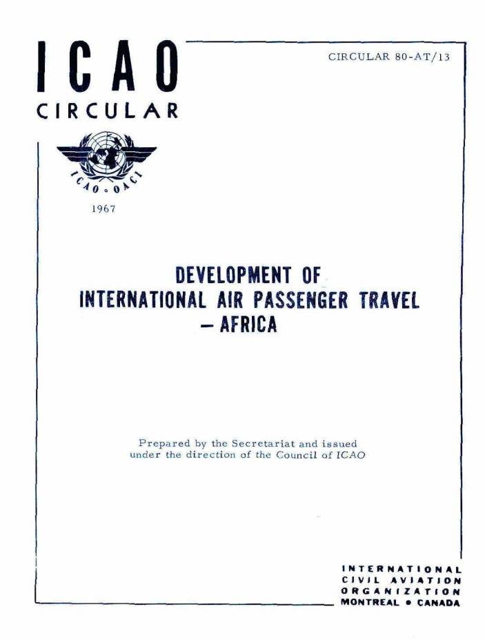 Cir 80 DEVELOPMENT OF  INTERNATIONAL AIR PASSENGER TRAVEL  - AFRICA