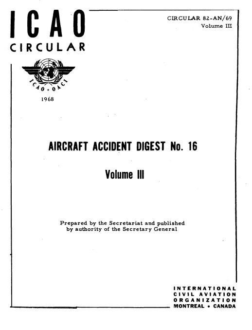 Cir 82 AIRCRAFT ACCIDENT DIGEST  No. 16 Volume 3