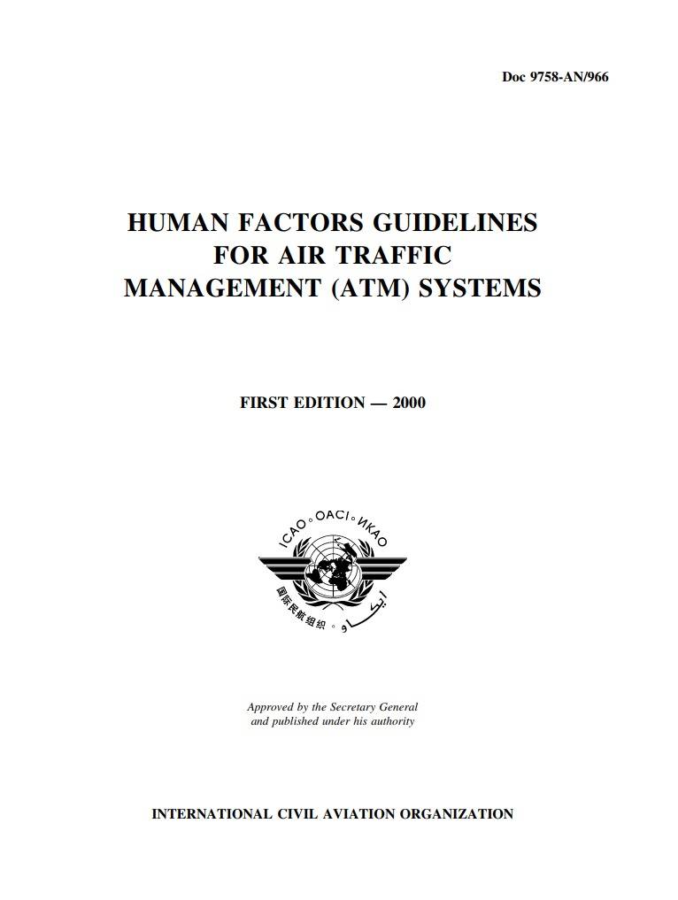 Doc 9758 Human Factors Guidelines For Air Traffic Management (Atm) Systems