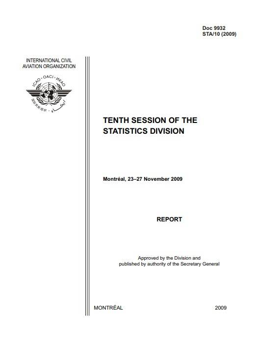 Doc 9932 Tenth Session Of The Statistics Division