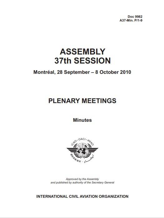 Doc 9982 ASSEMBLY 37th SESSION /PLENARY MEETINGS/